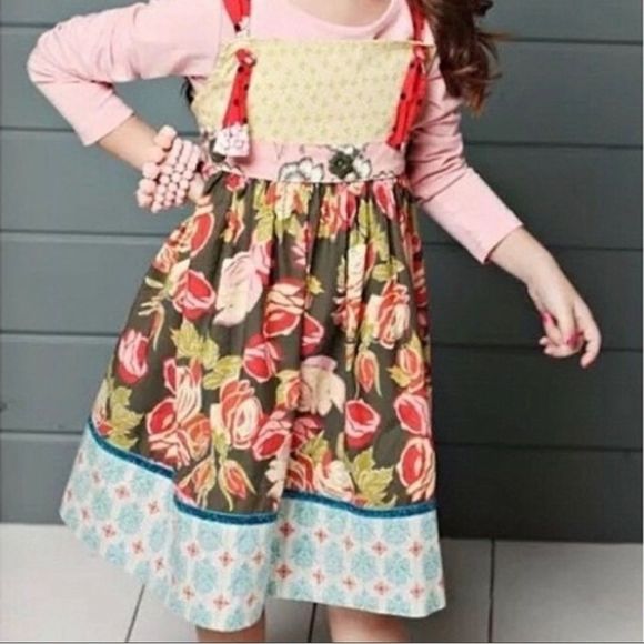 Matilda Jane Girls Serendipity Perfect Day Knot Pink Yellow Dress Size 8 - Picture 2 of 14